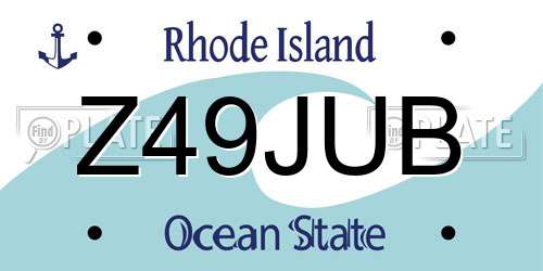 Z49JUB Rhode Island License Plate