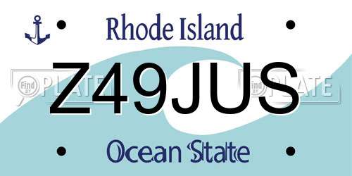 Z49JUS Rhode Island License Plate