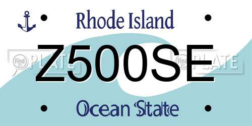 Z500SE Rhode Island License Plate