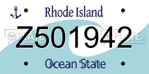 Z501942 Rhode Island License Plate