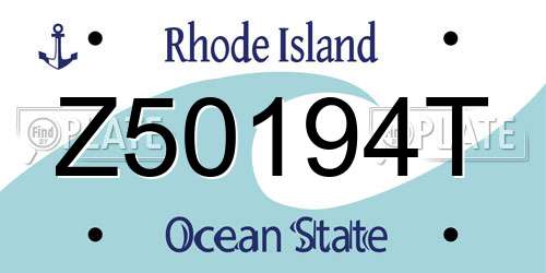 Z50194T Rhode Island License Plate