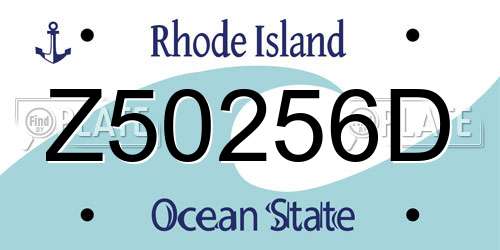 Z50256D Rhode Island License Plate