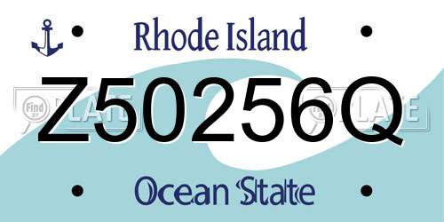 Z50256Q Rhode Island License Plate