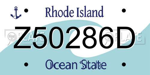 Z50286D Rhode Island License Plate