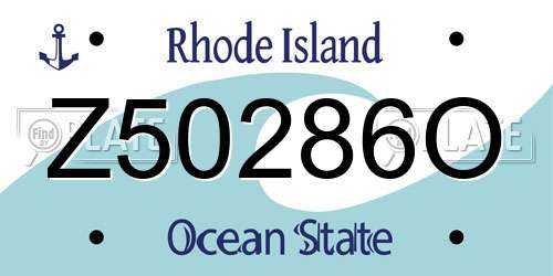 Z50286O Rhode Island License Plate