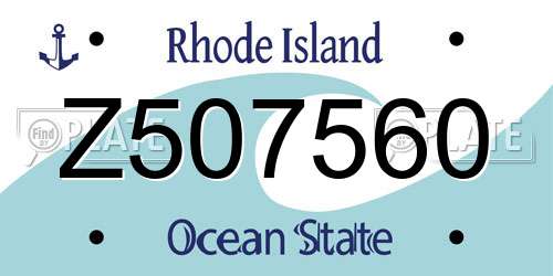 Z507560 Rhode Island License Plate