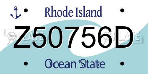 Z50756D Rhode Island License Plate