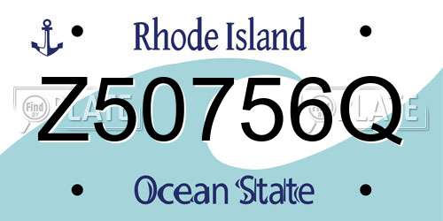 Z50756Q Rhode Island License Plate