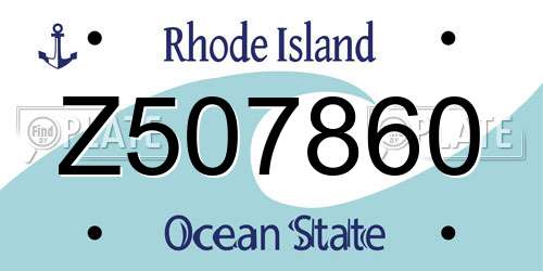 Z507860 Rhode Island License Plate