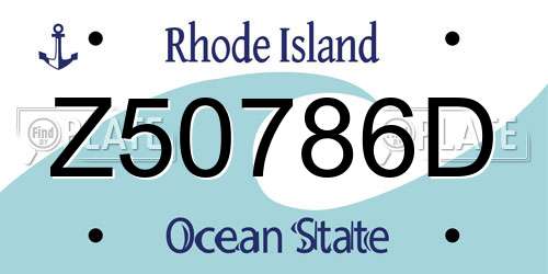 Z50786D Rhode Island License Plate