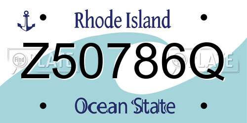 Z50786Q Rhode Island License Plate