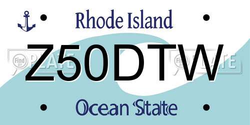 Z50DTW Rhode Island License Plate