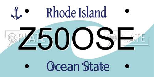 Z50OSE Rhode Island License Plate