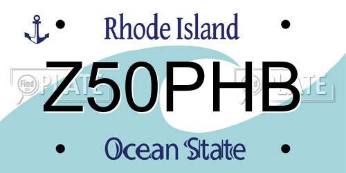 Z50PHB Rhode Island License Plate