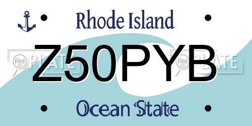 Z50PYB Rhode Island License Plate