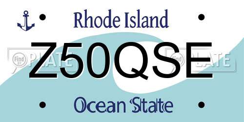 Z50QSE Rhode Island License Plate