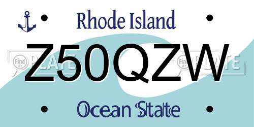Z50QZW Rhode Island License Plate