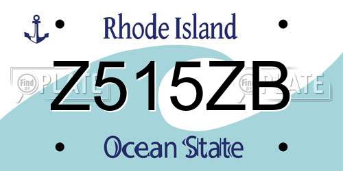 Z515ZB Rhode Island License Plate