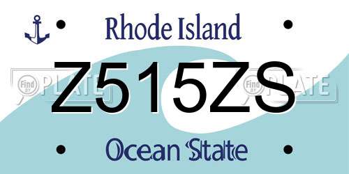 Z515ZS Rhode Island License Plate