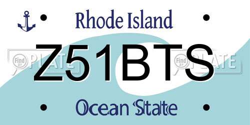 Z51BTS Rhode Island License Plate