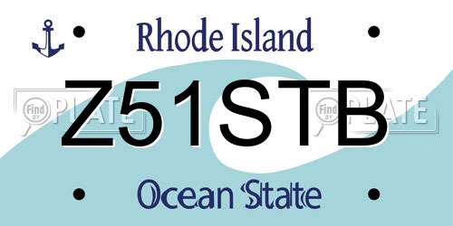 Z51STB Rhode Island License Plate