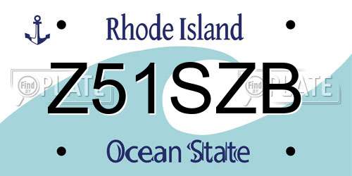 Z51SZB Rhode Island License Plate