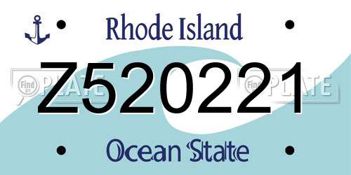 Z520221 Rhode Island License Plate