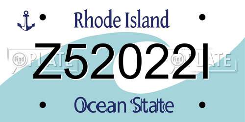 Z52022I Rhode Island License Plate