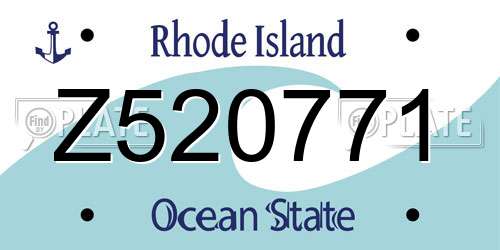 Z520771 Rhode Island License Plate