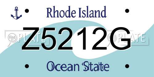 Z5212G Rhode Island License Plate
