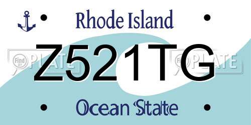 Z521TG Rhode Island License Plate
