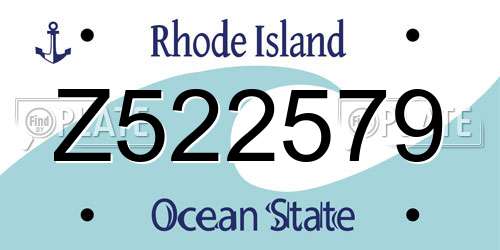 Z522579 Rhode Island License Plate