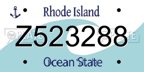 Z523288 Rhode Island License Plate