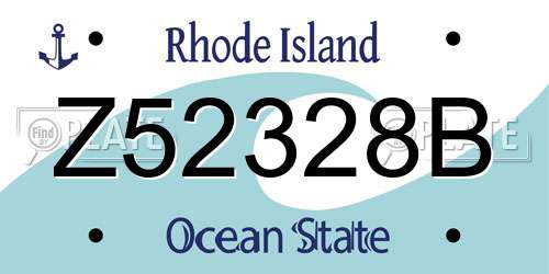 Z52328B Rhode Island License Plate