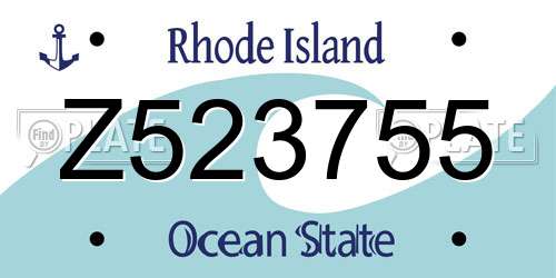 Z523755 Rhode Island License Plate