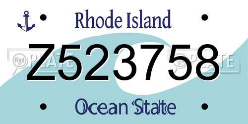 Z523758 Rhode Island License Plate