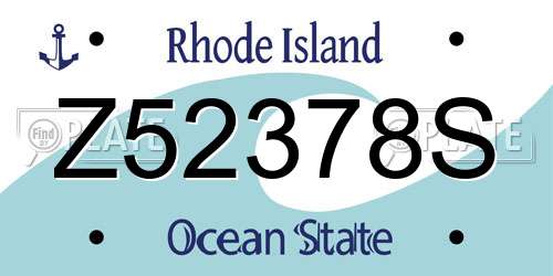 Z52378S Rhode Island License Plate