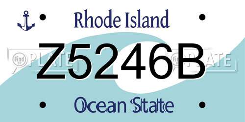 Z5246B Rhode Island License Plate