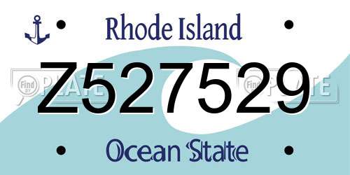 Z527529 Rhode Island License Plate