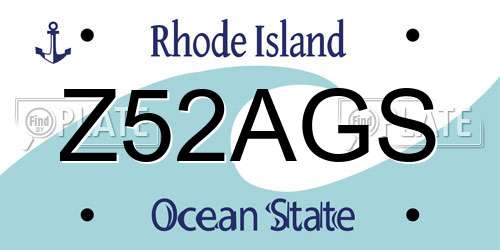 Z52AGS Rhode Island License Plate