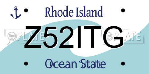 Z52ITG Rhode Island License Plate
