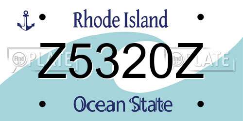 Z5320Z Rhode Island License Plate
