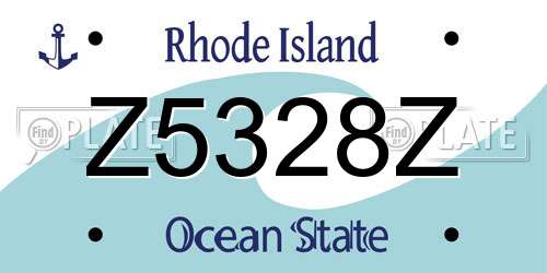 Z5328Z Rhode Island License Plate
