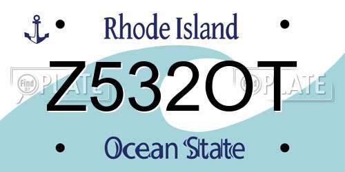 Z532OT Rhode Island License Plate