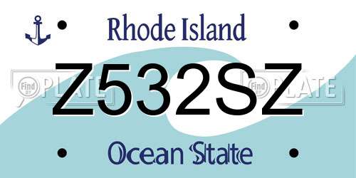 Z532SZ Rhode Island License Plate