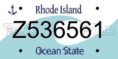 Z536561 Rhode Island License Plate