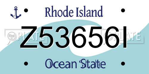 Z53656I Rhode Island License Plate