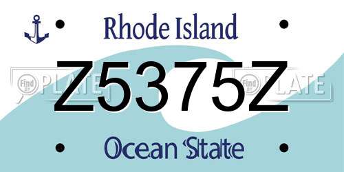 Z5375Z Rhode Island License Plate