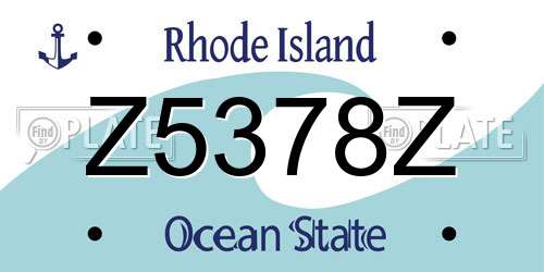 Z5378Z Rhode Island License Plate