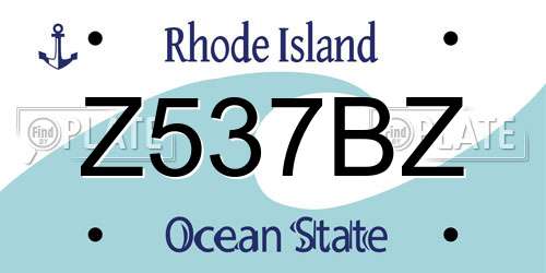 Z537BZ Rhode Island License Plate